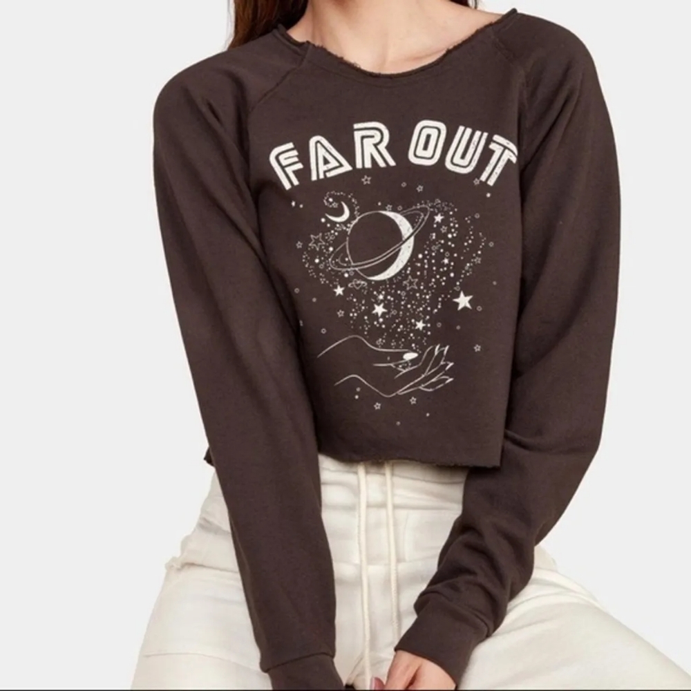 Mate The Label Far Out Donny Pullover Sweatshirt in Gray Size Large